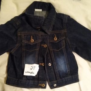 Wrangler dark blue jean jacket size 2T.